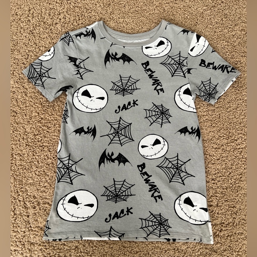 Disney The Nightmare Before Christmas Boys Grey Graphic Print T-Shirt Medium/8